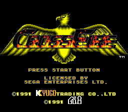 Crossfire title screen for Sega Genesis